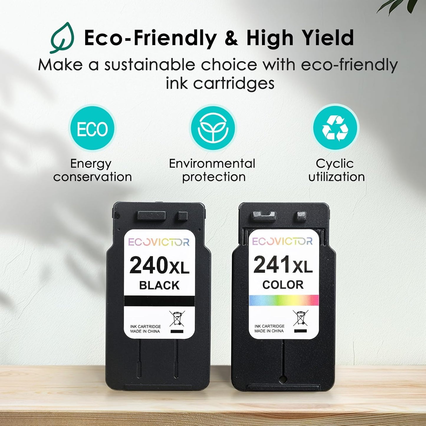 Remanufactured Ink Cartridge Replacement for Canon 240XL 241XL Combo Pack PG240 CL241 for PIXMA MG3620 TS5120 MG3520 MG3220 MG2120 MG4220 MX392 MX452 MX522 Printer (Black Color, 2 Pack)