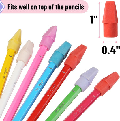 Mr. Pen- Pencil Erasers Toppers, 120 Pack, Colorful, Latex Free, No Smudge, Mr Pen Erasers for Pencils, Pencil Top Erasers, Eraser Caps, Eraser Tops