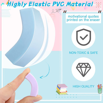 144 Pcs Bulk Erasers for Kids Pencil Erasers First Day of School Gifts for Student Pastel Colors Neon Colors Cute Party Favor for Classroom Art Office, Back-to-School Supplies(Multicolor)