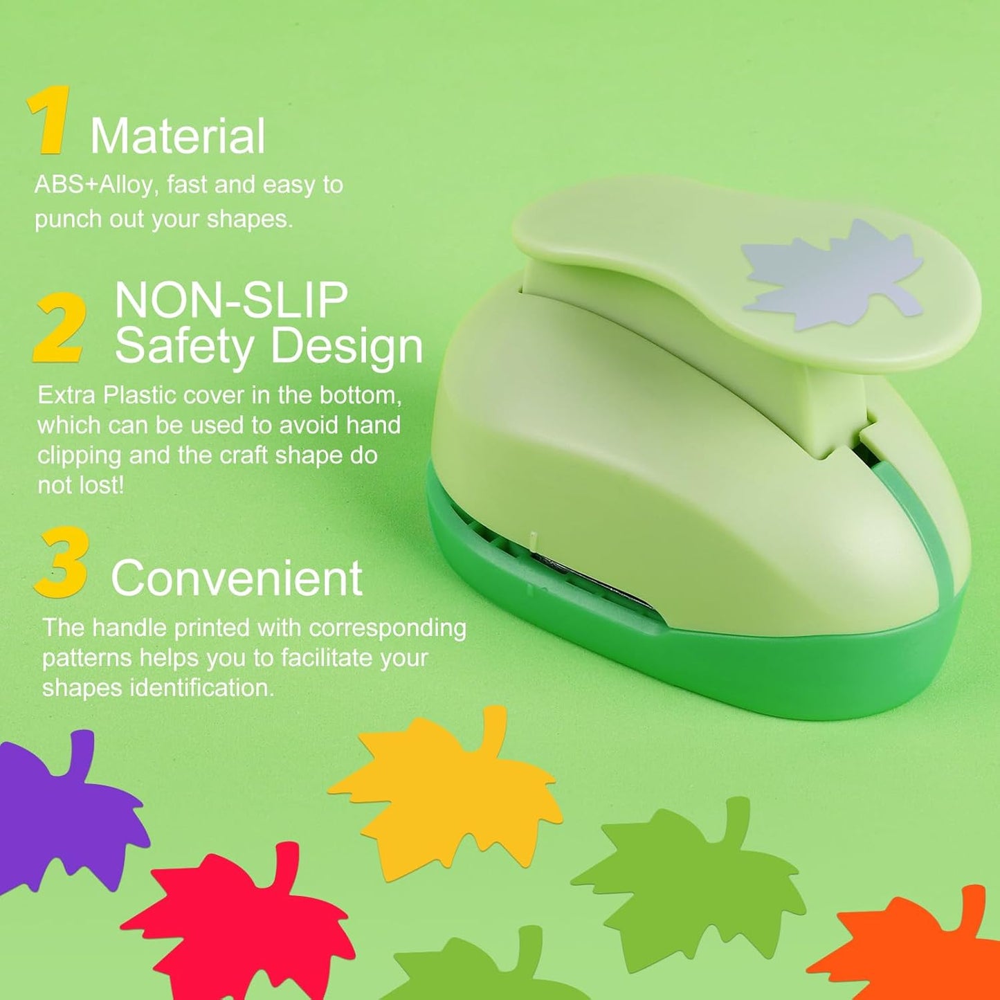 UCEC Maple Leaf Punch Cutter 1inch, Paper Punches, Craft Lever Punch Handmade, Leaves Shape for Paper Crafting, Scrapbooking, Cards Decoration, DIY Arts