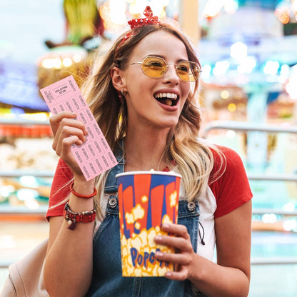 Kosiz 2000 Sheets Raffle Ticket 25 Bid Chinese Auction Tickets Tricky Tray Basket Raffle Sheets for Back to School Class Rewards Carnival Door Prizes Events(Light Red)