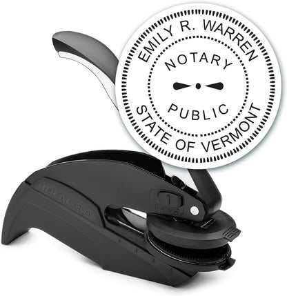MaxMark Notary Seal Round Embosser for Vermont State - Includes Gold Burst Seal Labels (50 Count)