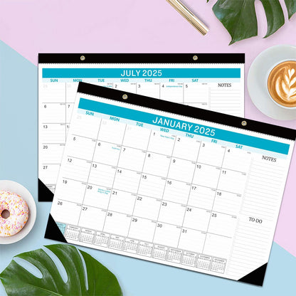 Lateefah Desk Calendar 2025-2026, Runs Jan 2025 to Jun 2026, 2025 Desk Pad Calendar with to-do List, 18 Monthly 17" x 12" Desk Calendar for School, Home or Office