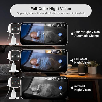 Jennov 2K Security Cameras, WiFi Indoor Cameras for Home Security, Plug in Powered Pet Cams, Dual-Band (5GHz/2.4GHz), Color Night Vision, 2-Way Audio, Human Motion Detection, IP66 Waterproof Outdoor