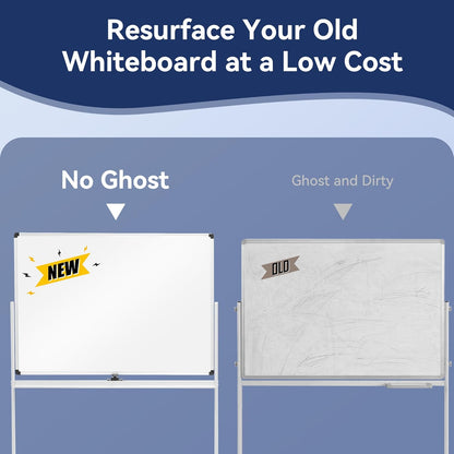 Vusign Whiteboard Sticker for Wall, 96" x 17.3" Dry Erase Board Wallpaper Peel and Stick，Self-Adhesive White Board for School, Office, Home, Kids Drawing with 3 Pen, 1 Cleaning Cloth