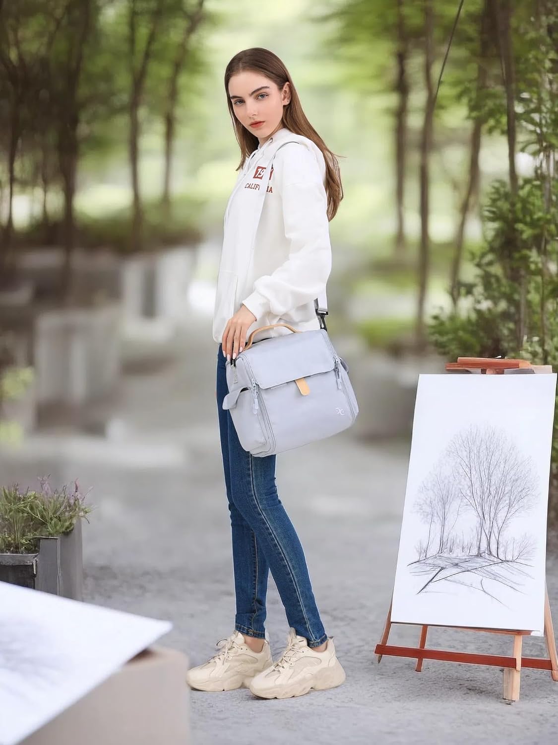 Togood Storage Tote Bag for Marker Pens Brush Pen Coloring Pencils Books Art and Crafts Supplies Tools Cosmetics, at Least 150 Pens (Grey)