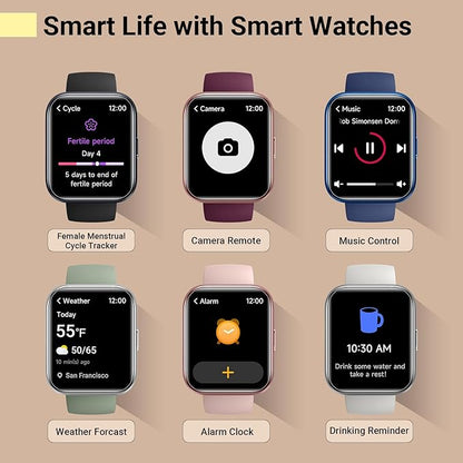 Smartwatch for Women/Men, Compatible with Android & iPhone, 1.8'' Fitness Tracker Watch with Alexa, Call & Notification Alerts, Heart Rate & Sleep Monitor, 120 Sports Modes, Waterproof Smart Watch