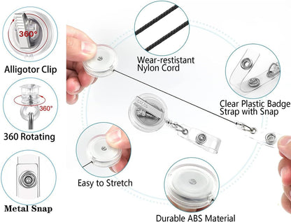 2Pcs Cardiac Badge Holder Heart Retractable Reel ID Card Funny Clip Anatomy Nurse Name Tag Holder Pediatrics Nursing Badge Clips for Medical Assistant Doctor Student Teacher Office Clinic