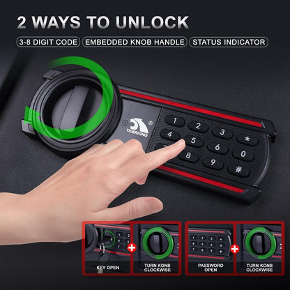 TIGERKING Digital Keypad Safe Box,1.8 Cubic Feet Medium Safe with Removable Shelf, Combination Lock Safes for Home, Office, Cash, Jewelry, Documents