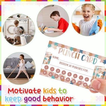 Fumete 400 Pcs Punch Cards for Classroom Reward Cards Behavior Incentive Loyalty Awards for Kids Students Teachers School Business, 8 Styles, 3.5 x 2 in(20 Christian Punches Style)