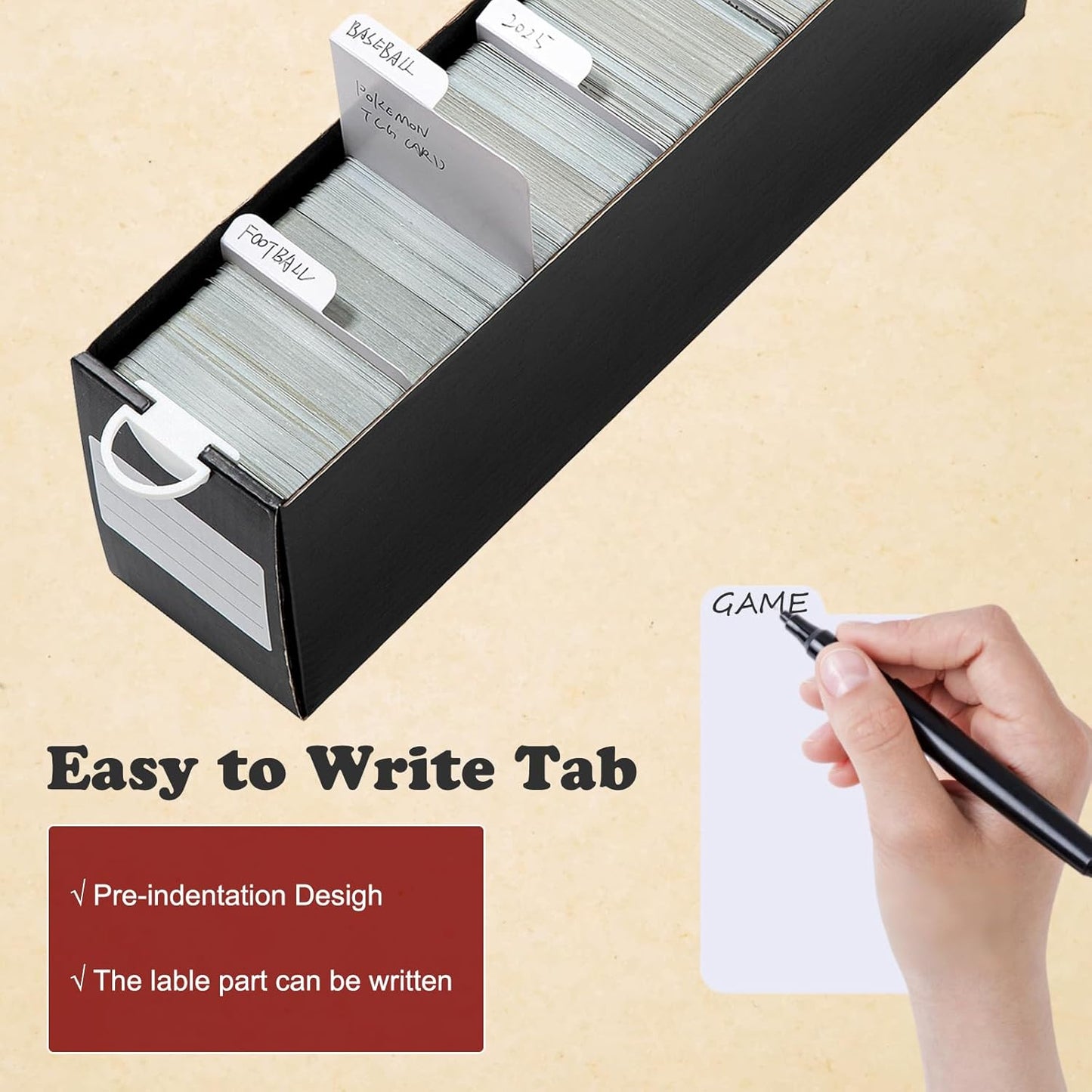 QINGUANG Trading Card Dividers White | 180PCS Vertical Paper Cards Divider Organizer for Standard Baseball/MTG/TCG/Sports/Game Cards | Paper Separator Organizer for Card Storage Box