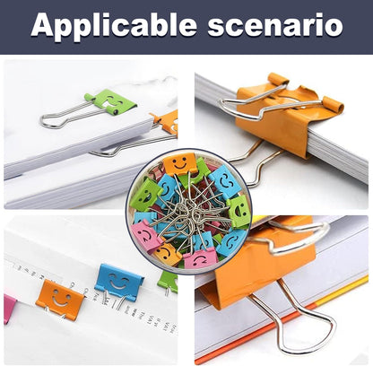 320 Pack Smiling Binder Paper Clips, Mini Metal Binder Clips for Kitchen, Send Goods from Local Warehouse, Cute Binder Clips, School Personal Document Organizing Classifying, Office, Paper Clamps