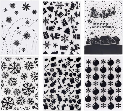 Christmas Plastic Embossing Folders Christmas Snowflake Leaves Deer Stencil for Scrapbooking Card Making,Template DIY Craft Paper Card Background Embossing Folder for Photo Album Decoration