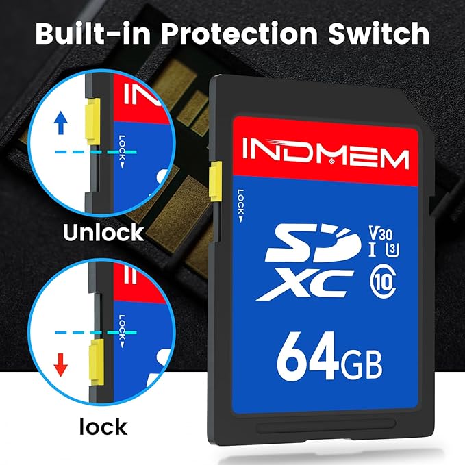 64GB 5 Pack SD Card, C10, U3, V30, High Speed up to 90M/S SDXC UHS-I Memory Cards, Full HD & 4K Video Compatible with Digital Cameras, 64GB(5pc)