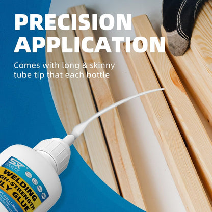 SXhyf Welding High-Strength Oily Glue - 2 Packs Ceramic Glue, Super Glue for Porcelain and Pottery Repair, Glass, Metal, Plastic, Wood, Leather, Crafts, Tile, Rubber and More, 3.52 oz (100 Gram)