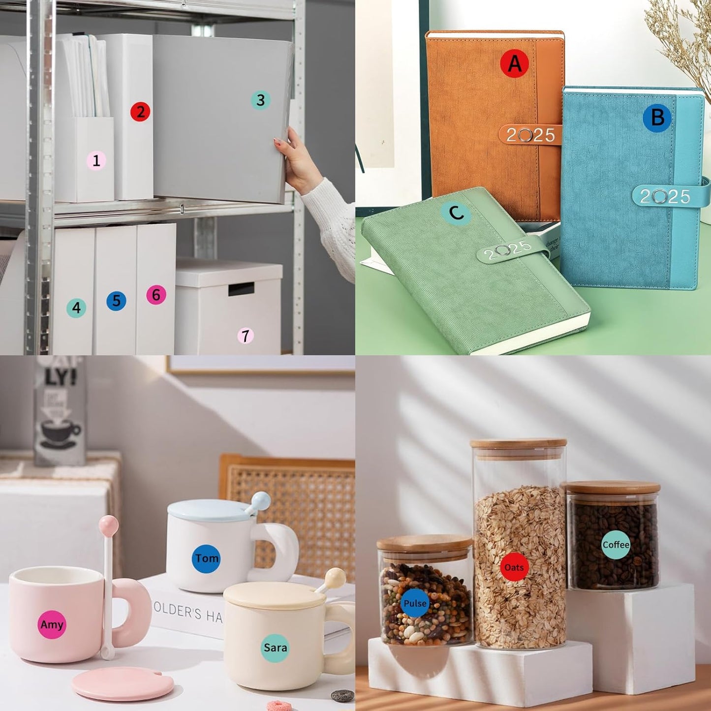 STARLIBOO Colored Dot Stickers, 1 Inch Pink Circle Color Code Label, Pink Waterproof Garage Sale Stickers, Yard Sale Price Labels (2 Rolls, 1000Pcs)