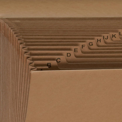 Smead Expanding File with Flap and Cord Closure, 21 Pockets, Alphabetic (A-Z), Letter Size, Kraft (70121)