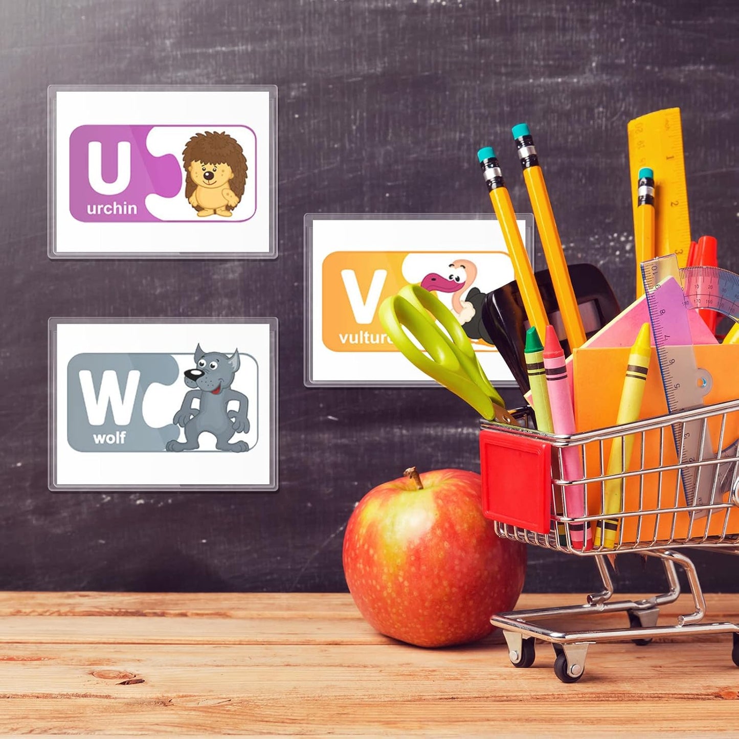 Outus 60 Sets Self Adhesive Index Card Pockets with Blank Cards 4 x 2.5 Clear Adhesive Pockets Label Holders Bin Labels for Storage Bins Organizing Box Drawer