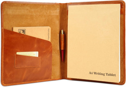 Heavy Duty Buffalo Leather Legal Pad Portfolio | Handmade Executive Notebook Binder Portfolio | Professional Padfolio Organizer | Business Gift for Men and Women : Brown