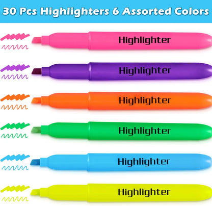 Duchong 30 Count Highlighters Assorted Colors, No Bleed Highlighter Markers for Teacher Students, Classroom Must Have, School Supplies for Adult Kids