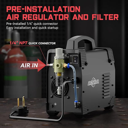 55Amps Plasma Cutter, CUT55P Non-Touch Pilot Arc Plasma Cutter Machine,110/220V Dual Voltage IGBT Inverter, Air Sensor Technology, Large Digital Display Plasma Cutting Equipment
