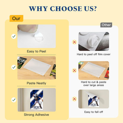 Adhesive Stick Dots Double Sided Removable Mounting Putty - Clear Museum Sticky Tack for Wall Classroom Decor, Picture Hanging, No Trace Dots - Strong Stick Tack for Party, Balloon & Crafts (100Pcs)