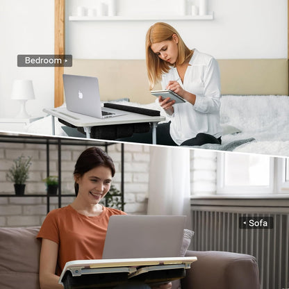 Lap Desk for Laptop with Cushion,Folding Laptop Desk for Bed with USB,Bed Desk,Portable Computer Lap Desk,23.62"*15.74",White