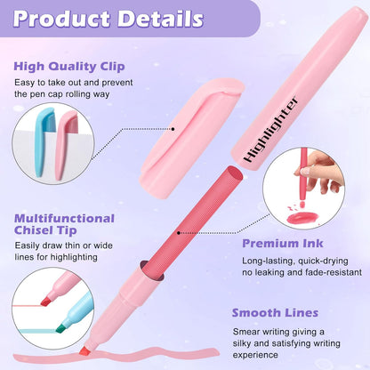 Duchong 30 Count Highlighters, Pastel Highlighters Assorted Colors Bulks, Chisel Tip Dry-Quickly Highlighter Markers for Adult Kids, Office Classroom Must Have, School Supplies for Teachers