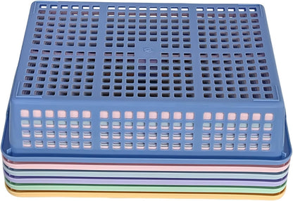 6 Pack Plastic Turn in Paper Trays for Classroom, Colorful Storage Bin Basket Organizers for School Supplies, Classroom Organization and Storage Tray Holds 4A Paper (Mixed Color)