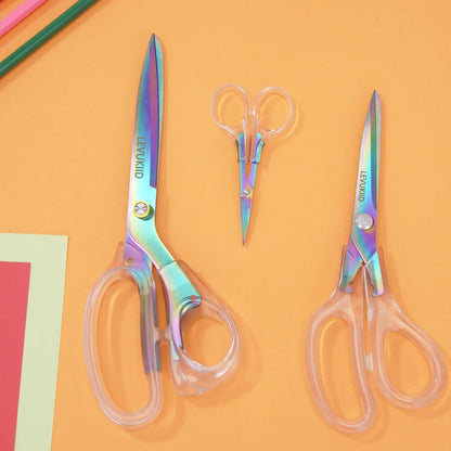 9 Inch All Purpose Scissors for Adults - Ins Style Clear Handle, 2Cr13 Stainless Steel Sharp Blade - Ideal for Fabric Crafts, Tailor's Shears - All-Purpose Fabric Scissors, Crafting & Office