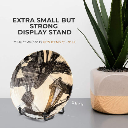 TR-LIFE Plate Stands for Display - 3 Inch Plate Holder Display Stand + Metal Frame Holder Stand for Picture, Decorative Plate, Book, Photo Easel (2 Pack)