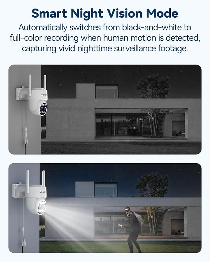 Security Camera Wireless Outdoor System with Monitor, 2pcs Dual Lens 10X Optical Zoom PTZ Cameras for Home Surveillance, Color Night Vision, Auto Tracking, Human Detection, 10CH NVR, 500GB HDD