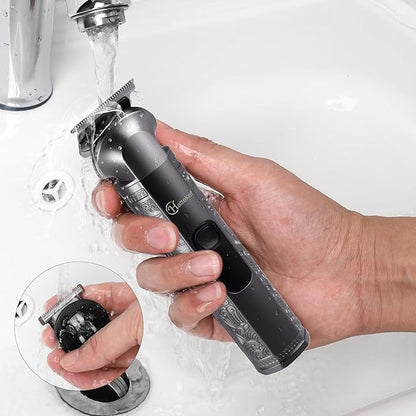 Hatteker 8-in-1 Multi-Functional Grooming Kit for Men Beard Trimmer for Men Hair Clipper Precision TrimmerNose Ear Trimmer Body Groomer Zero-Gap T-Blade, IPX7 Waterproof Cordless Trimmer Set