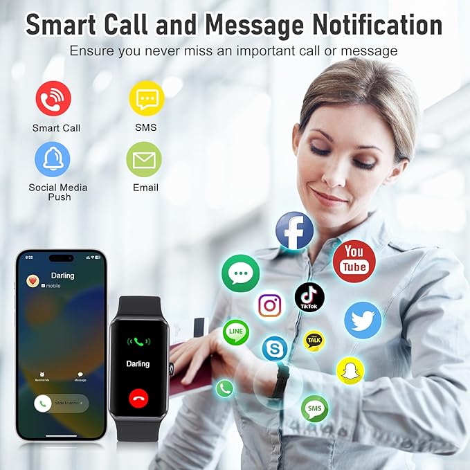 Fitness Tracker with 24/7 Heart Rate,Blood Pressure Sleep Tracking,104 Sports Modes Calories Smart Watch,IP68 Waterproof Step Counter Activity Trackers Pedometer for Android&iPhone Women Men (Black)