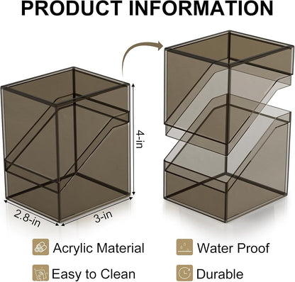 Mlikero Card Deck Cases, 6 Pack Acrylic Commander Deck Box Holding 100+ Sleeved Cards with 6 Dividers, Sturdy Card Storage Box Fit for MTG, TCG, Sports Cards (Black)