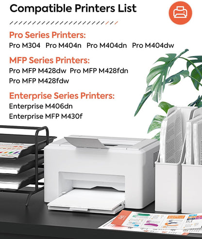 v4ink 58A CF258A Black Toner Cartridge (with Chip) Compatible Replacement for HP 58A 58X CF258A Toner Cartridge for HP Pro MFP M428fdw M428fdn M428dw M404dn M404n M404dw M406dn M430f Printer, 2 Pack