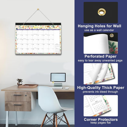 Lbylyhxc Desk Calendar 2025 - 2026, Monthly Calendar 2026, 18-Month School Year Calendar, July 2025 to December 2026, Monthly Large Desktop/Wall Calendar for Teacher with Corner Protectors 17" X 12" (Desk Calendar Seasons, 17x12 inches)