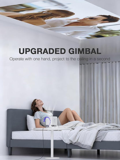 【Compatible with Netflix& 1800ANSI】Smart Projector with WiFi and Bluetooth, Auto Focus & Keystone Protable 4K Projector with Stand,Outdoor Home Theater Projector