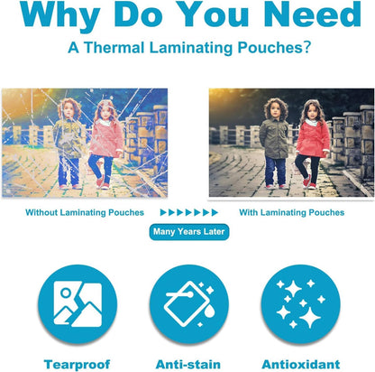 3 mil Thermal Laminating Sheets, Holds 8.5" x 11" Sheets, Thermal Laminating Pouches for Laminator, 9" X 11.5" Letter Size Thermal Laminating Paper, Round Corner 500 Pack