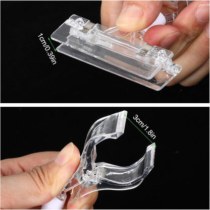 60PCS Clear Sign Holder Clips for Retail Display, Plastic Price Sign Clamps Label Tag Acrylic Clips, Merchandising Rotatable Pop Clips for Retail Rack, Baskets or Cards
