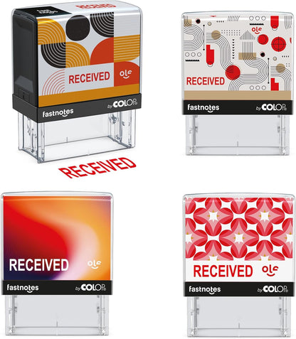 Fastnotes Received Self-Inking Rubber Stamp by COLOP - Great for Office Documents, Notary, Warehouse, Accounting Paperwork, Business, and Legal Documentation - Red Ink (Received- Red)