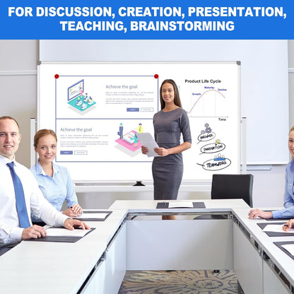 Magnetic White Board Dry Erase Whiteboard with Rolling Stand 72"x48" Double-Sided Mobile Large White Board on Wheels, Including 3 Magnetic Erasers, 7 Markers, 30 Magnets