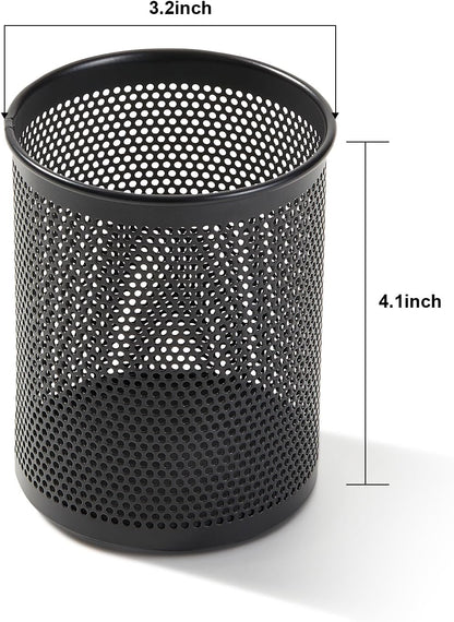 Comix Pen Holder Desk Organizer, Wire Mesh Pencil Cup with Foam Pad and Non-Slip Bottom Office Supplies Desk Accessories for Home Office School, 1 Pack