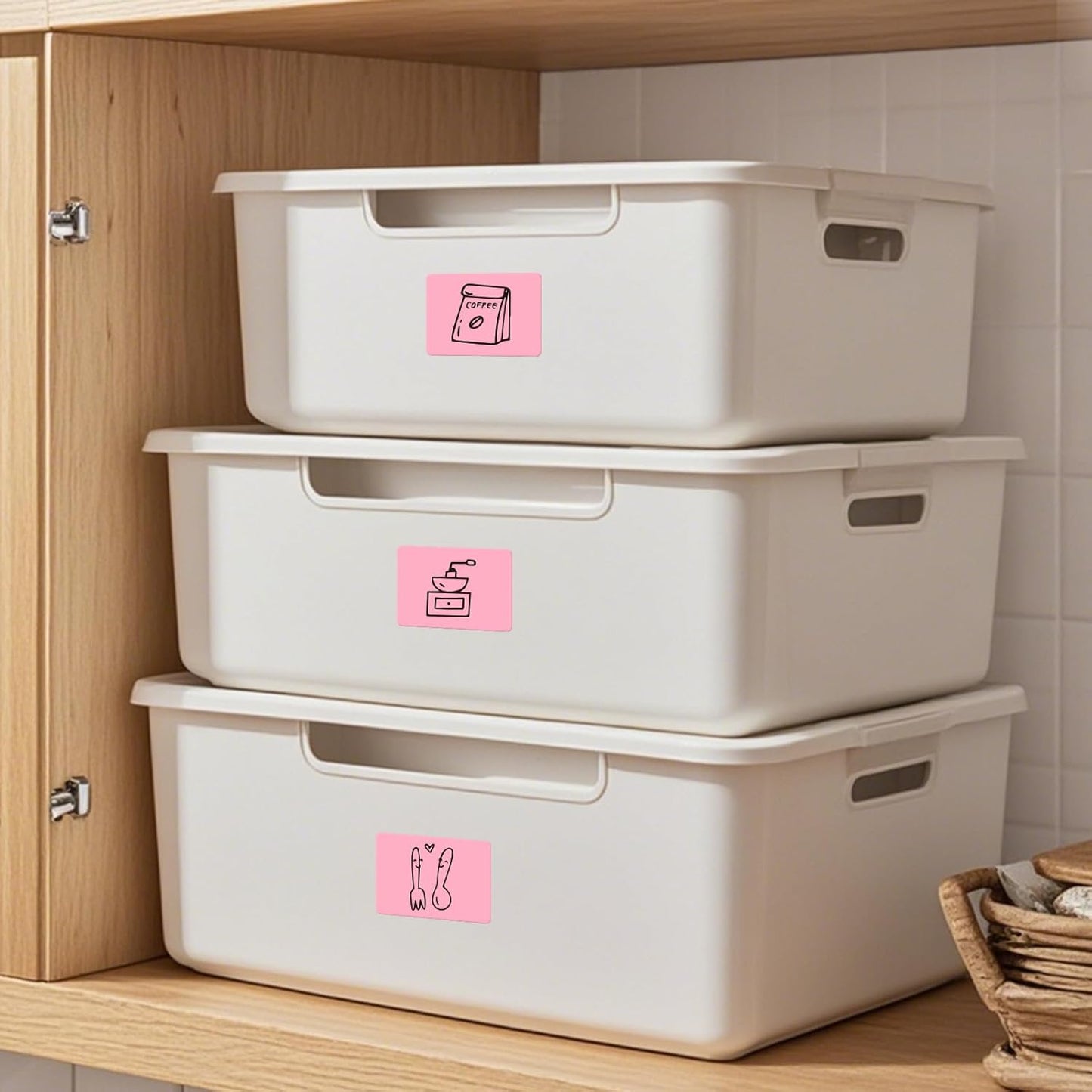 Color Coding Stickers Rectangle 3×2 Inch Vinyl Pink Sticker Removable Waterproof Writable File Folder Moving Labels for Boxes Home Office Marking 40 PCS