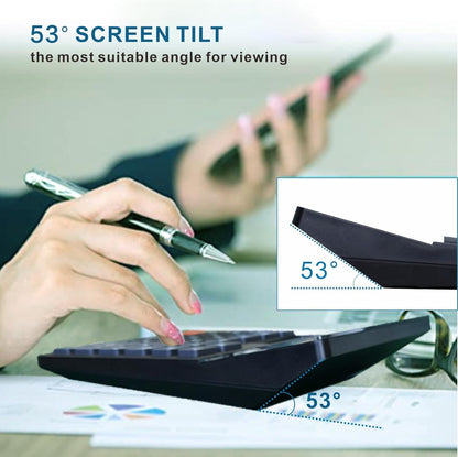 Battery and Solar Unique 120-Step Calculation Check Memory 12 Digit 2 Line Extra Large Calculator Big Buttons and 5.5" LCD Display, Configurable Tax Rate Financial Calculator for Tax Calculations