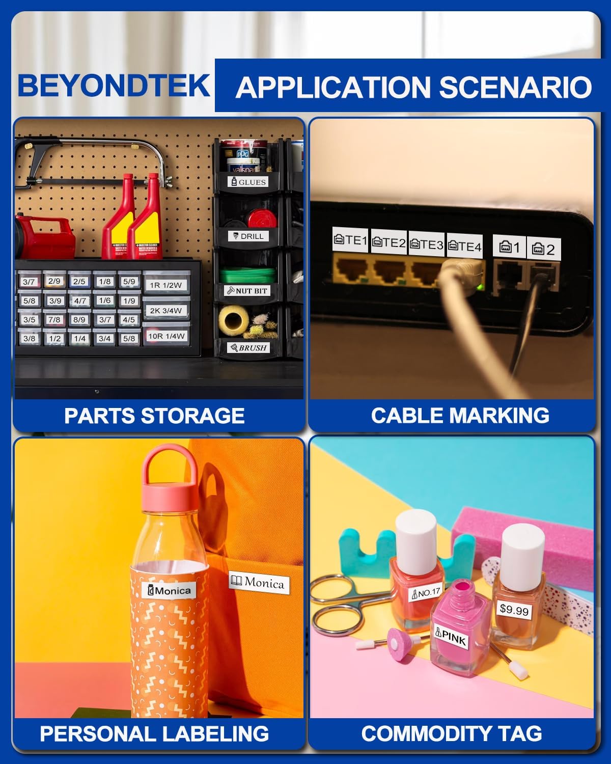 TZe-231 Replace for Brother Label Maker Tape TZ TZe Work with Brother P Touch Label Tape 12mm 0.47 Laminated White 1/2" P Touch Refill Black on White TZe-231 Cartridge for PT-H103w H110 D210 D220 1180