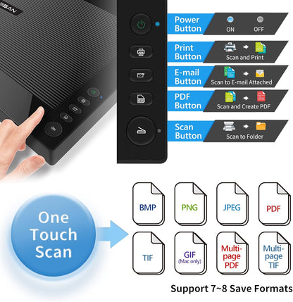 VIISAN VF3240 Large Format Flatbed Scanner, A3 Size, 2400 DPI, CIS Sensor, Scan 297 × 420 mm / 11.7" x 16.7" in 4 sec, Frameless, Auto-Scan, Document & Photo & Book Scanner, Supports Windows & Mac