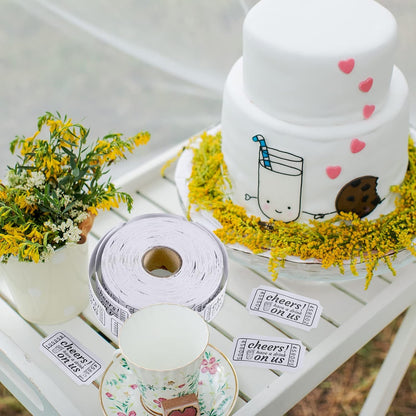 TaoBary 2 Rolls 1000 Pcs Free Drink Ticket Roll Raffle Party Tickets for Events Wedding and Parties(Wedding)