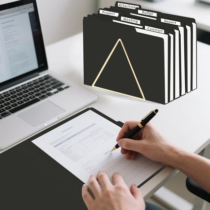 File Folder, HERKKA 120 Pack 1/3 Cut Tab File Folders, File Folders Great for Organizing and Filing, Letter Size, Black