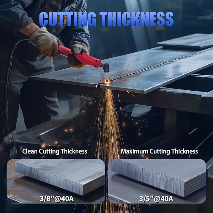 FLARING 240V Plasma Cutter With Built In Air Compressor 45A IGBT Inverter Digital Plasma Cutting Machine, 3/8 Inch Clean Cut And 5/8 Inch Max Cut High Frequency (No External Compressor Needed)